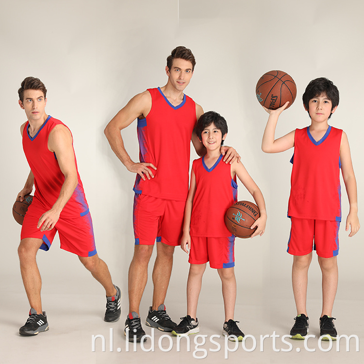 Lage MOQ Custom Men Basketbal Uniformen Reversible Kids Basketball Jersey Made in China